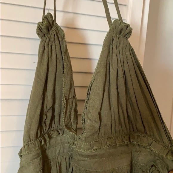 COPY - NWT Army green mini halter v-neck sun dress size 4 - Picture 2 of 7